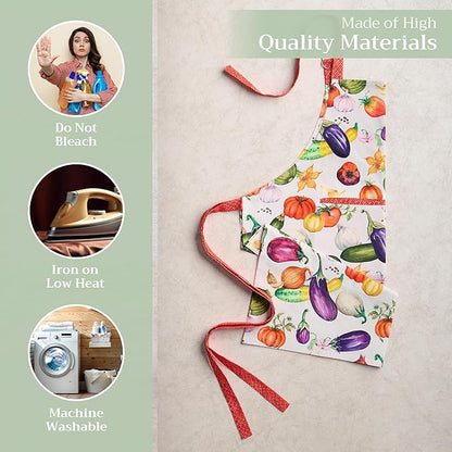 Maison d' Hermine 100% Cotton Apron for women with Pocket Kitchen Chef Apron for Men Cooking Spring Summer
