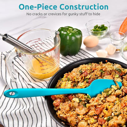 Heat Resistant Silicone Spoon Spatula: U-Taste 600ºF High Heat Flexible 11.38in Silicon Mixing Stirring Cooking Scraping Baking Bowl Scraper for Kitchen Nonstick Cookware (Marrs Green)
