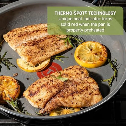 T-Fal Preserve Ceramic Non stick Frying Pan Skillet 12-inch, Oven Broiler Safe up to 350°F, Cookware, InoCeram Glide Technology, Frying Pan, Skillet Pots & Pans, Black
