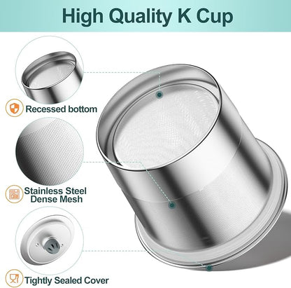 RETHONE K Cup Reusable Coffee Pods, Stainless Steel Reusable K Cups Compatible with Keurig 1.0 & 2.0 Coffee Machines Brewers Refillable K Cups (1 Pack)