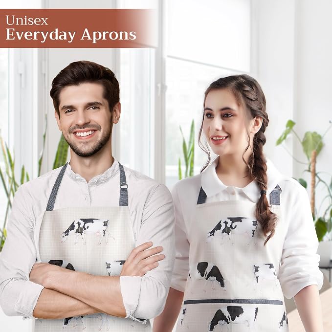 Maison d' Hermine 100% Cotton Apron for women with Pocket Kitchen Chef Apron for Men Cooking Spring Summer