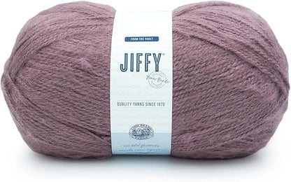 Lion Brand Yarn Jiffy Bonus Bundle, Acrylic Yarn for Crochet, Plum, 1 Pack