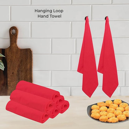 Urban Villa Flour Sack Red Kitchen Towels 100% Cotton Highly Absorbent Dish Towels for Bread Proofing Baking Drying Dinnerware Glass Embroidery DIY Projects Zero Lint 27x27 Inches (4 Pack)