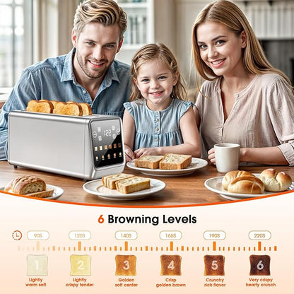 4-Slice Smart Toaster, Extra-Wide Slots for Thick Bagels & Artisan Bread, 1400W Rapid Heating, 6 Browning Levels + 5 Presets, MemoryIQ, Pro Bagel Mode
