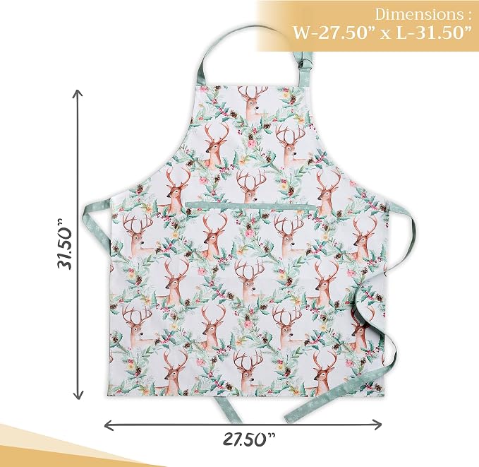Maison d' Hermine 100% Cotton Apron for women with Pocket Kitchen Chef Apron for Men Cooking Spring Summer