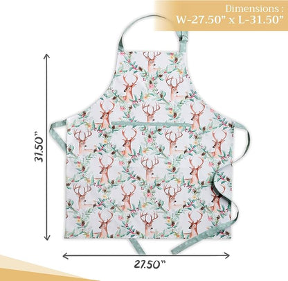 Maison d' Hermine 100% Cotton Apron for women with Pocket Kitchen Chef Apron for Men Cooking Spring Summer
