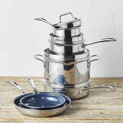ZWILLING Clad CFX 10-pc Stainless Steel Ceramic Nonstick Cookware Set