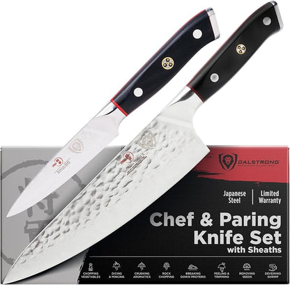Dalstrong 2-Piece Japanese Knife Set — 8" Chef (Gyuto) + 3.5" Paring — 66-Layer Damascus AUS-10V Steel (8–12° Edge), G-10 Handles — Shogun ELITE For Sushi, Precision Prep & Serious Home Cooks