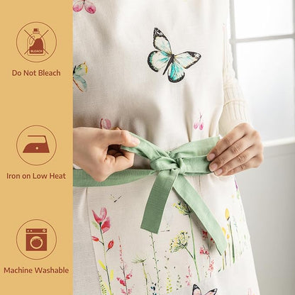 Maison d' Hermine 100% Cotton Apron for women with Pocket Kitchen Chef Apron for Men Cooking Spring Summer