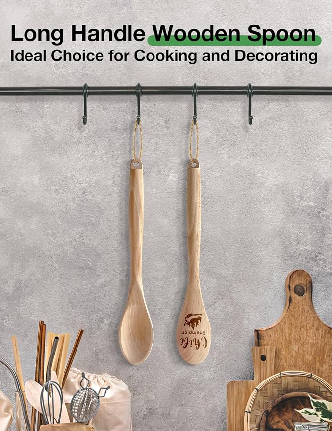 Chili Champion Spoon Wooden Serving Spoon for Cooking, Funny Wooden Spoons with Sayings, for Women Men Husband Wife