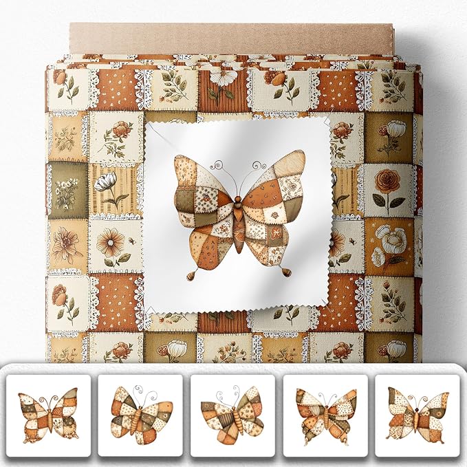 Cotton Patchwork Quilting Fabric Panel – 155×100 cm, 100% Cotton, Made in Türkiye (PRT_KUP 01-001) (Kup 01-031, Fabric Panel 53x155cm)