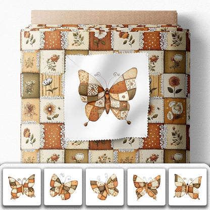 Cotton Patchwork Quilting Fabric Panel – 155×100 cm, 100% Cotton, Made in Türkiye (PRT_KUP 01-001) (Kup 01-031, Fabric Panel 53x155cm)