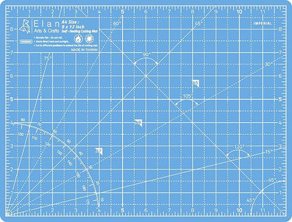 Elan Cutting Mat A4 Blue, Self Healing Cutting Mat 9x12 Inch, 5-Ply Craft Board Blue, Hobby Board for Crafts 9x12 Inch