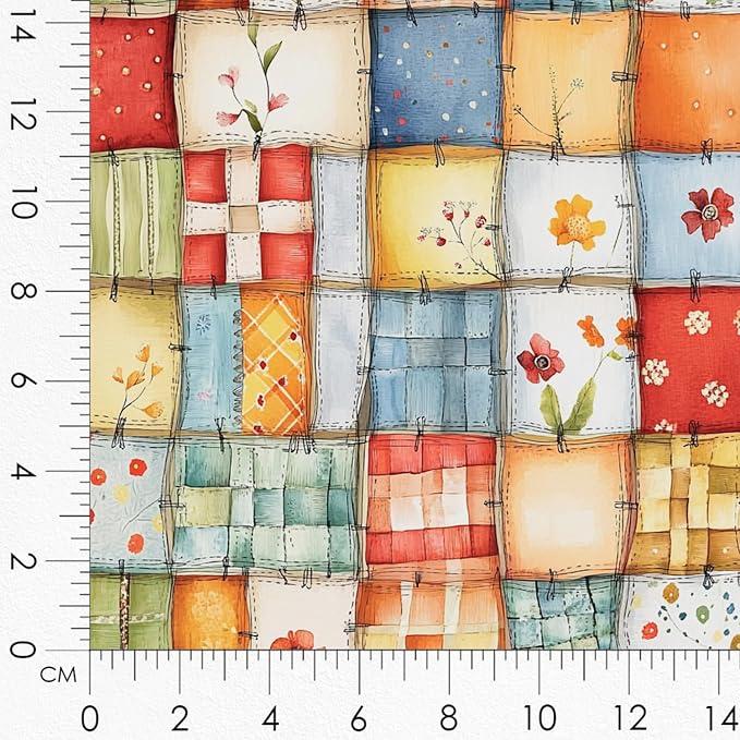 Patchwork Mushroom Cotton Fabric Panel – 6 Designs (10×10 inch Each) + Bonus Sheet 29.5×19.6 inch, 100% Cotton 140 GSM, Made in Türkiye