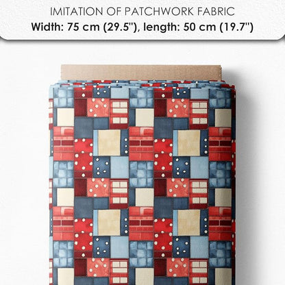 Patchwork Double-Decker Bus Cotton Fabric Panel – 6 Designs (10×10 inch Each) + Bonus Sheet 29.5×19.6 inch, 100% Cotton 140 GSM, Made in Türkiye