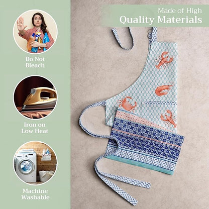 Maison d' Hermine 100% Cotton Apron for women with Pocket Kitchen Chef Apron for Men Cooking Spring Summer