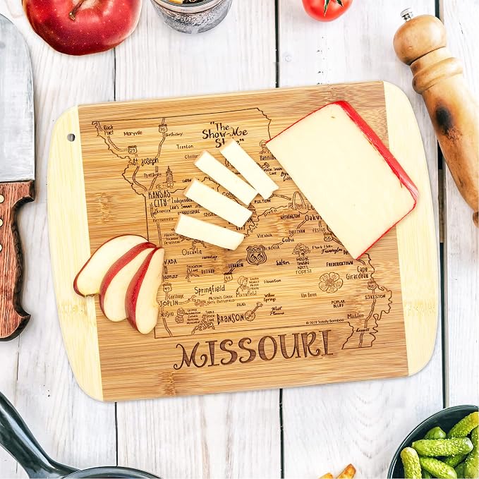 Totally Bamboo A Slice of Life Missouri State Serving and Cutting Board, 11" x 8.75"