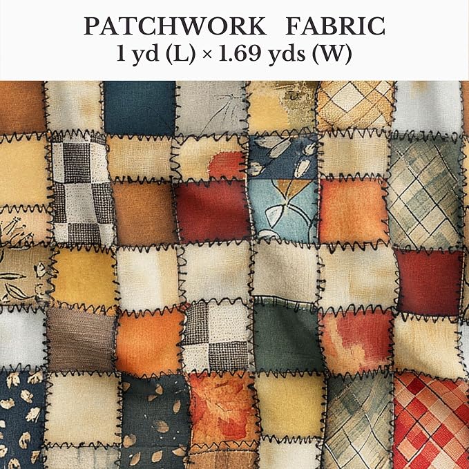 100% Cotton Fabric by the Yard – Turkish Quality Quilting & Sewing Fabric, 1 Yard x 1.69 Yards Wide, Patchwork Cotton for Crafts