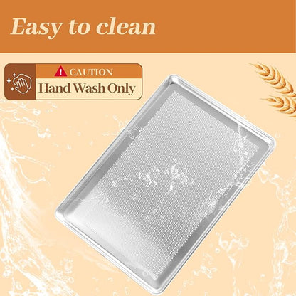 6 Pack Half Size Baking Sheet Pans Perforated, Aluminum Commercial Cookie Sheets Non-Stick, 18"x13"