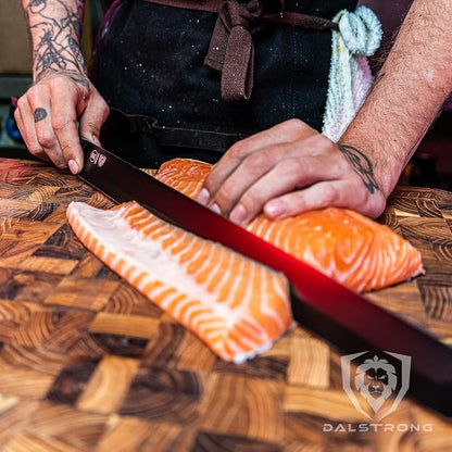 Dalstrong Tuna Knife - 17 inch Slicer - Shadow Black Series - Black Titanium Nitride Coated - High Carbon - 7CR17MOV-X Vacuum Treated Steel - Meat Fish Knife - Kitchen Knife - Sheath - NSF Certified