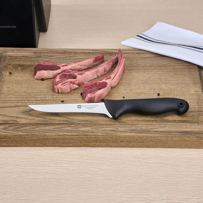 Restaurantware-6 Inch Boning Knife, 1 With Colored Coded Pins Flexible Boning Knife - High-Carbon, Stain-Resistant, Black German Steel Fillet Knife, Ergonomic Handle, For Fish, Vegetables Or Entrees