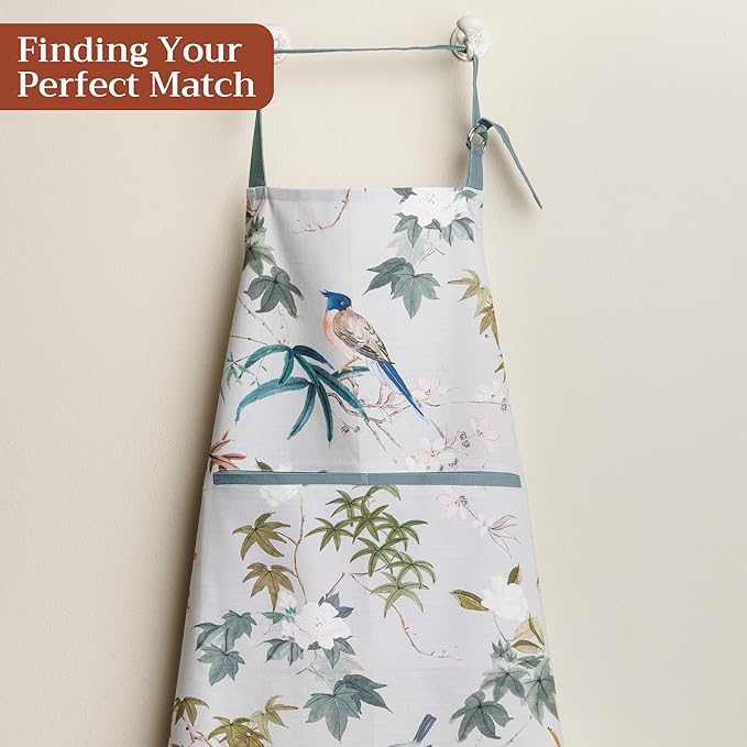 Maison d' Hermine 100% Cotton Apron for women with Pocket Kitchen Chef Apron for Men Cooking Spring Summer