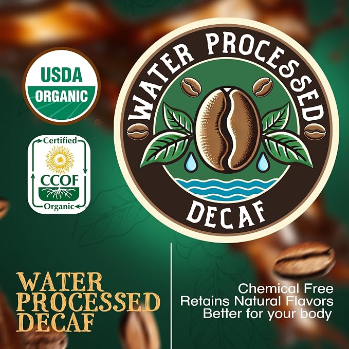 The Bean Organic Coffee Company Water Processed DECAF Peppermint Mocha, Medium Roast, Ground Coffee, 16-Ounce Bag, Café Molido Tostado Orgánico descafeinado