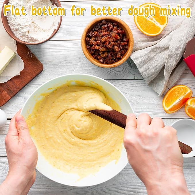 11 Inch Wooden Sourdough Bread Mixing Stir Stick Spurtle Wooden Sourdough Bread Making Tools Paddle Stirring Stick for Kitchen Cooking(Acacia)
