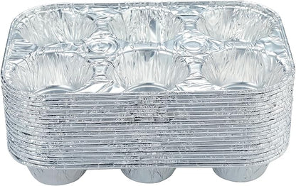 Waytiffer (10pack Muffin Pan 6-Cup Cupcake Aluminum Pans Favorite Muffin Tin Size for Baking Cupcakes Muffins and Mini Pies - Standard Size