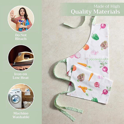 Maison d' Hermine 100% Cotton Apron for women with Pocket Kitchen Chef Apron for Men Cooking Spring Summer