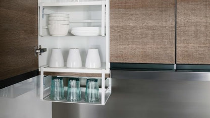 Nxconsu Under Shelf Basket Storage Organizer 2 Pack, Large 16.1" White | Heavy-Duty Metal Under Shelf Basket Holds 30 lbs, No-Drill Knob-Lock Storage Organizer for Kitchen Cabinet Pantry Cupboard