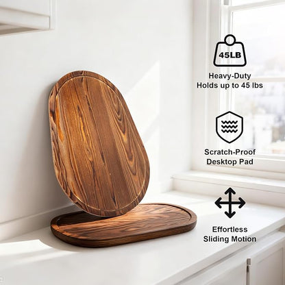 ENVTEK Mixer Slider Mat, Pine Wood Sliding Tray for KitchenAid 5 & 8 Qt Stand Mixers, Anti-Slip Moving Mat & Countertop Protector, Kitchen Accessories and Attachments for Artisan Series (5-8 QT)