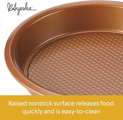 Ayesha Curry Kitchenware Bakeware Nonstick Baking Cookie, Loaf, Cake Pan Set, 7-Piece, Copper