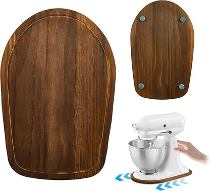 Mixer Slider Mat for KitchenAid 4.5-5 Qt Tilt Head Stand Mixers, Pine Wood Moving Tray for Kitchenaid Artisan, Storage Organizer for Kitchen Countertop Accessories and Attachments (Brown, 4.5-5 Qt)