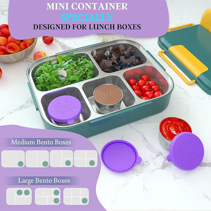 6x1.6 Oz Salad Dressing Containers With Lids, Small Leakproof Reusable Stainless Steel Salad Dressing Container To Go For Lunch Boxes,Sauce containers, Picnics,Travel Meal Prep And Kitchen Storage.