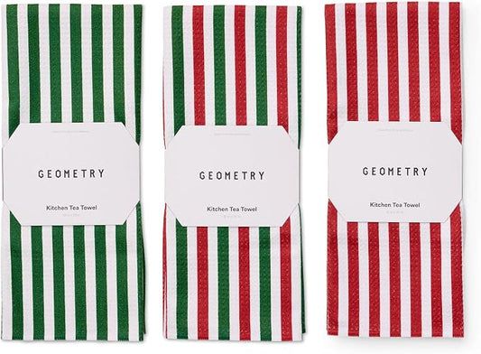 GEOMETRY Christmas Kitchen Towels - Quick Dry Microfiber Cloth Dish Towels for Kitchen Drying - Premium Quick Dry Towel 3-Pack Set - Jubilee Tea Towel