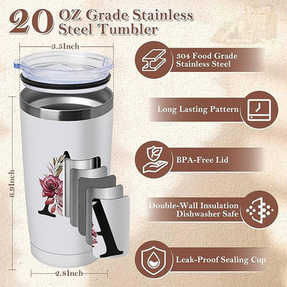 20 Oz Insulated Coffee Cup with Lid Car Tumbler Travel Mug Women Wife Girl Birthday Wedding Anniversary Her Unique Gift Over 15 16 18 19 20 21 25 30 40 50 55 60 65 70 Year Old Meaningful Custom Gifts