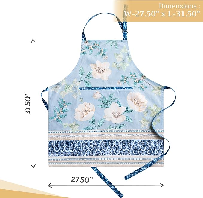 Maison d' Hermine 100% Cotton Apron for women with Pocket Kitchen Chef Apron for Men Cooking Spring Summer