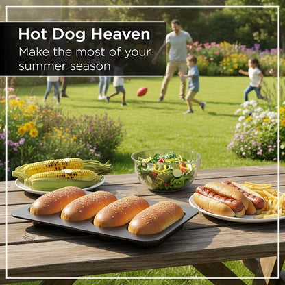 Wrenbury Perforated Hot Dog Bun Baking Pan - Nonstick Bread Mold | Carbon Steel for Crispy Homemade Rolls and Mini Baguettes