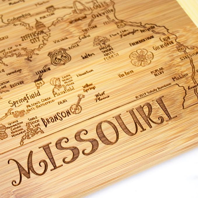 Totally Bamboo A Slice of Life Missouri State Serving and Cutting Board, 11" x 8.75"
