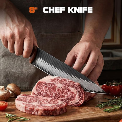 Topfeel 8 Inch Damascus Chef Knife, 67-Layer High Carbon Steel Kitchen Knife Sharp Japanese Chef Knives Full Tang, Professional Kitchen Knives with Wooden Ergonomic Handle