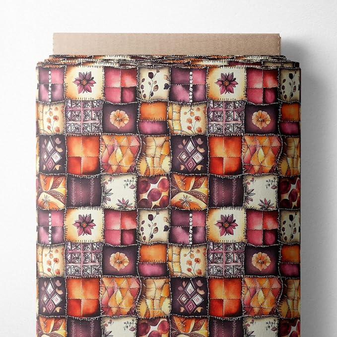100% Cotton Fabric by the Yard – Turkish Quality Quilting & Sewing Fabric, 1 Yard x 1.69 Yards Wide, Patchwork Cotton for Crafts