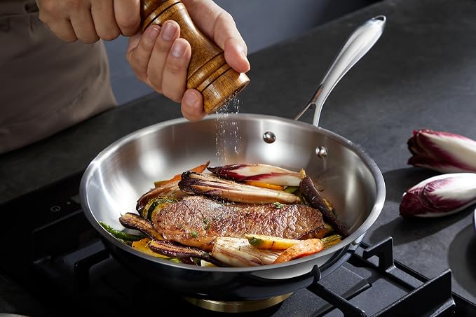 10 Pcs Stainless Steel Pots and Pan Sets for Various Cooking Needs | 5 Ply Clad, Compatible with All Cooktops, PTFE, PFAS and PFOA Free, Dishwasher Safe, Oven Safe Up to 800F