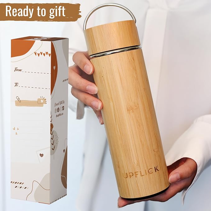 Bamboo Tea Tumbler with Infuser for Loose Tea 17 oz