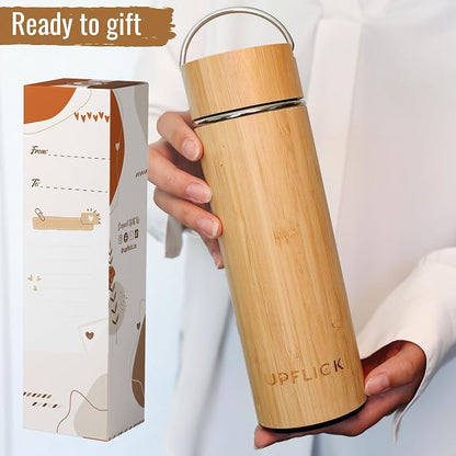 Bamboo Tea Tumbler with Infuser for Loose Tea 17 oz