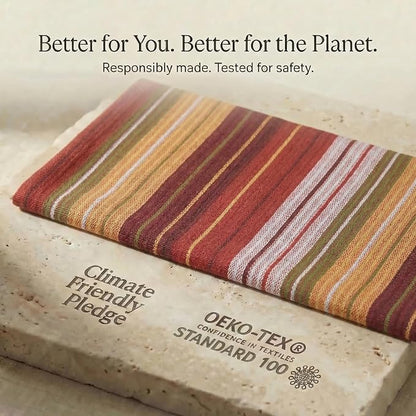 Urban Villa Kitchen Towels Harvest Stripes Towels Set of 6 20" X30” 100% Cotton Highly Absorbent Quick Drying Dish Cloths & Dish Towels Thanksgiving Fall Tea Towels with Hanging Loop Towels