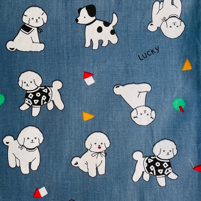 Cotton Fabric Squares 5x5 Charm Packs for Quilting 5 inch for Baby Boy Sewing Patchwork 42pcs (Dog Fabric)