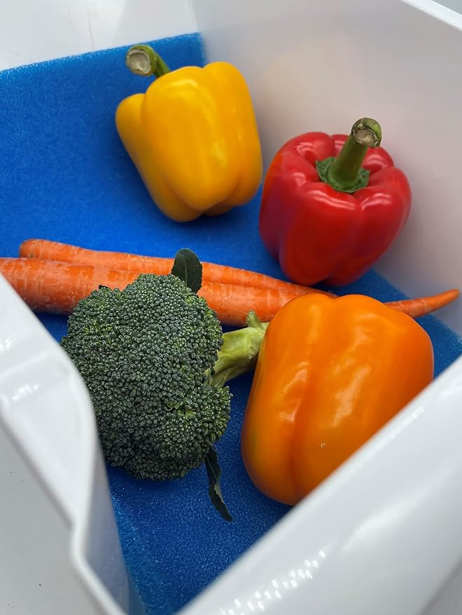 Bluapple Humidity Control Pack Produce Saver Bags And Refrigerator Mat Liners Keep Produce Fresher Longer (Blue)