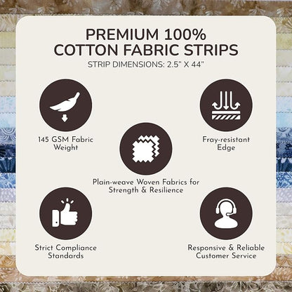 Tinyspool & Co.'s Twirlie Roll 40 Precut Quilting Fabric Strips for Quilting Supplies, Crafting, and Sewing, Soft Cotton Strip for Blanket, Rug, Upholstery, Home Decor, and Purse Making, Tidepool