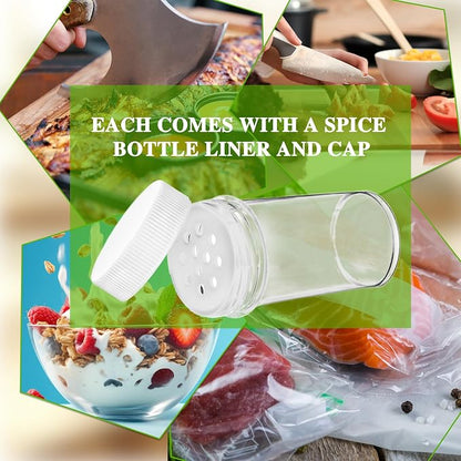 30 Pack 1 oz Mini Plastic Spice Jars with White Caps Clear Empty Spice Bottles with Sifters Small Seasoning Containers for Travel Storing Spice Seasoning Powders